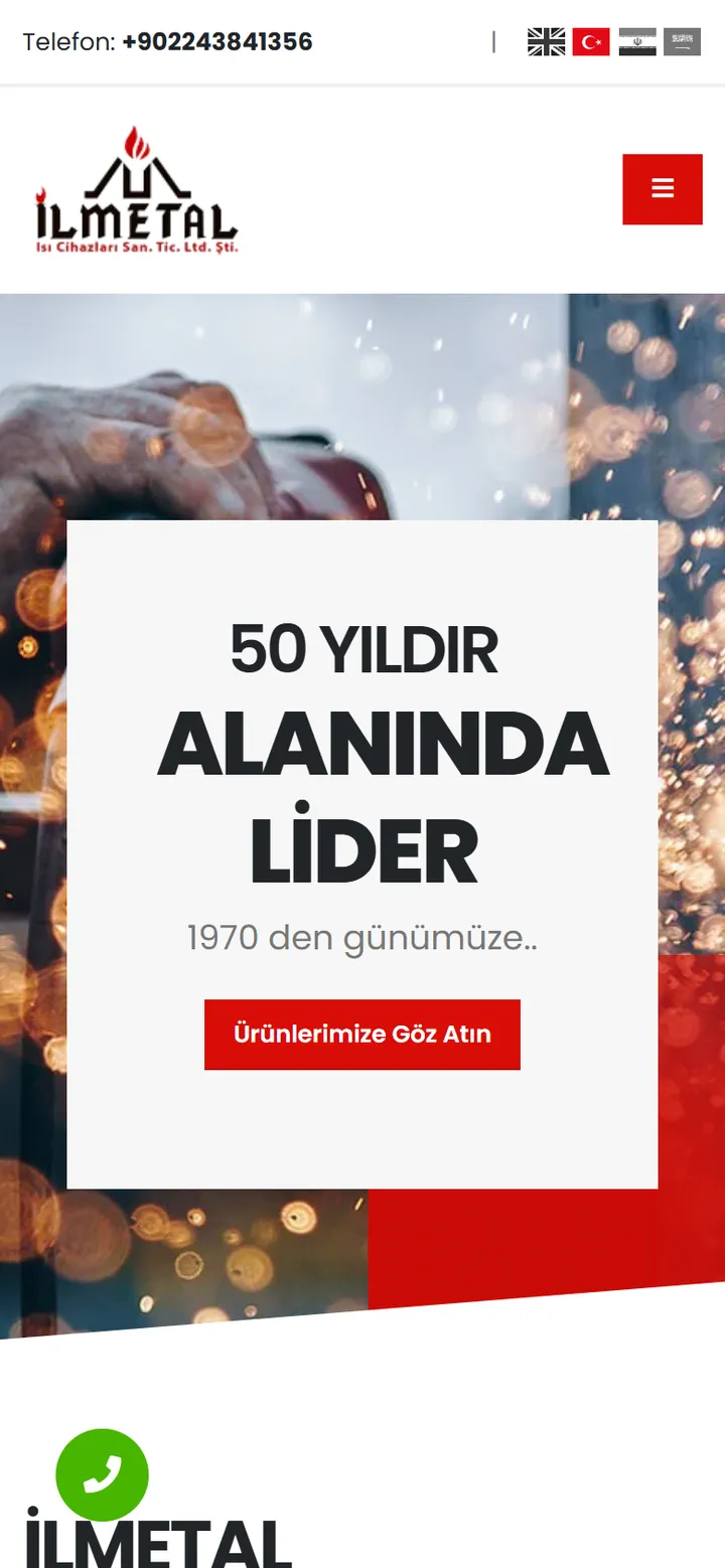 Mobile homepage: with a fixed call button