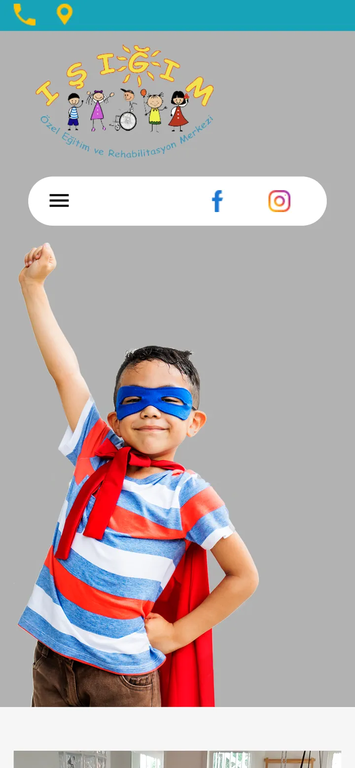 Mobile homepage: tap-to-call and location bar at the top