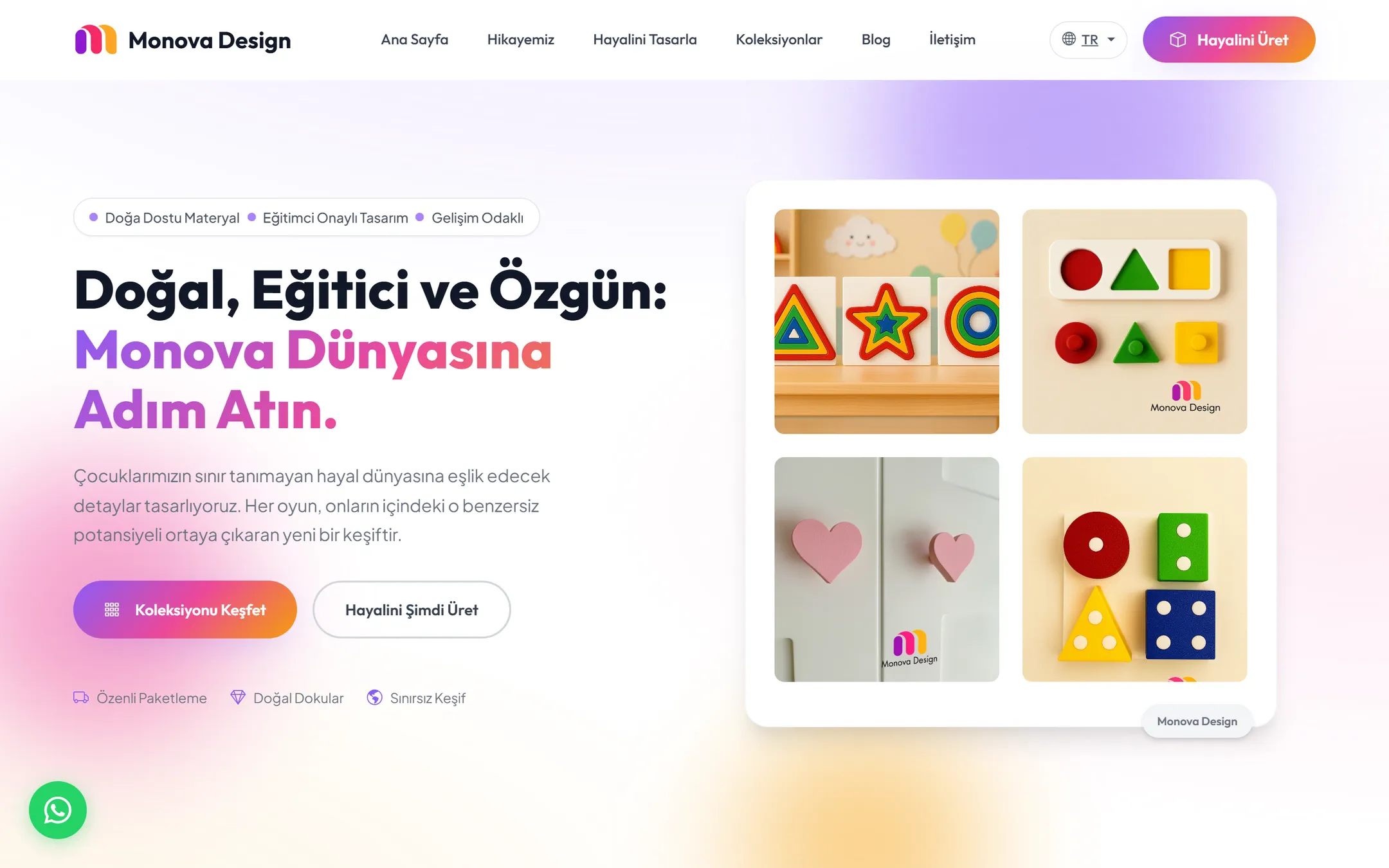 Homepage: product showcase and two paths, the collection or a custom build