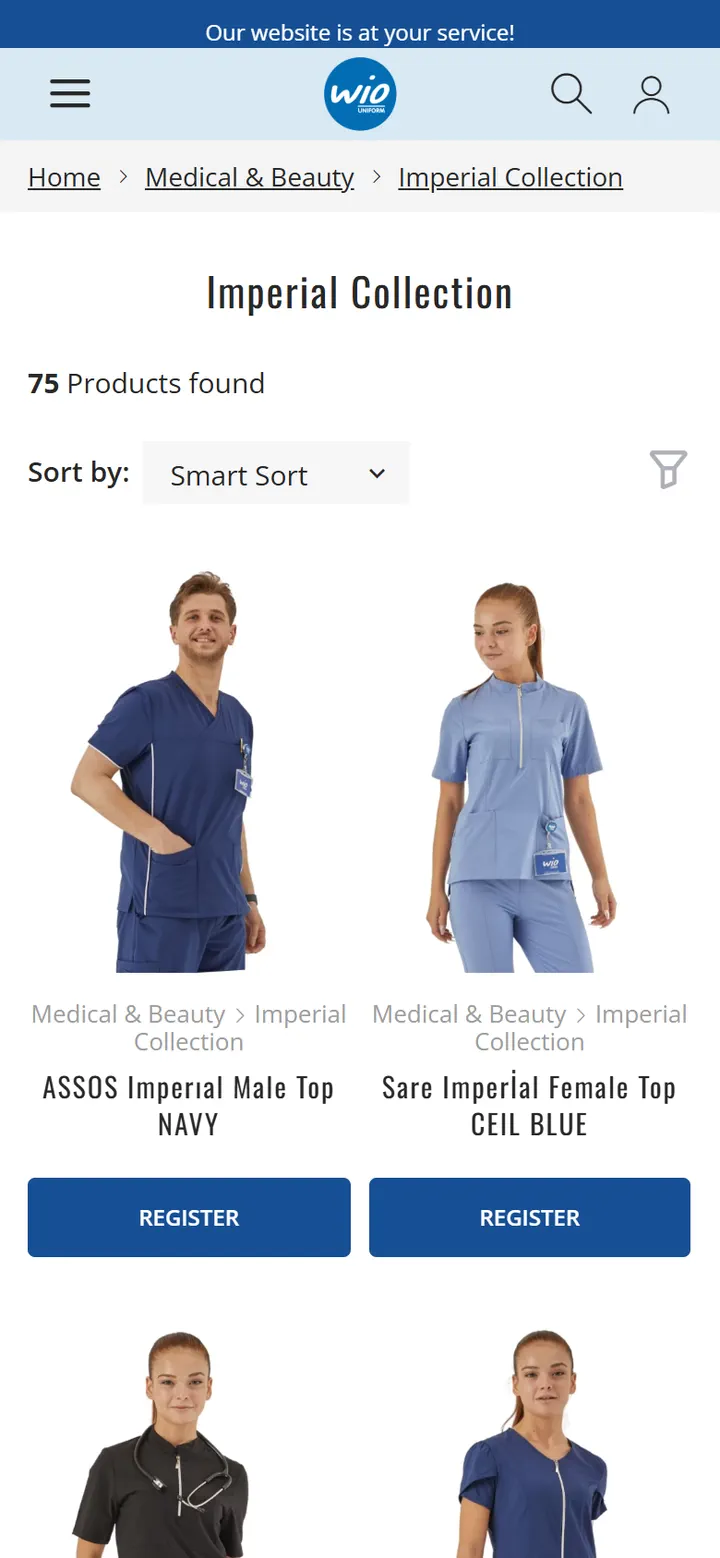 Mobile category: a dealer registration button in place of prices