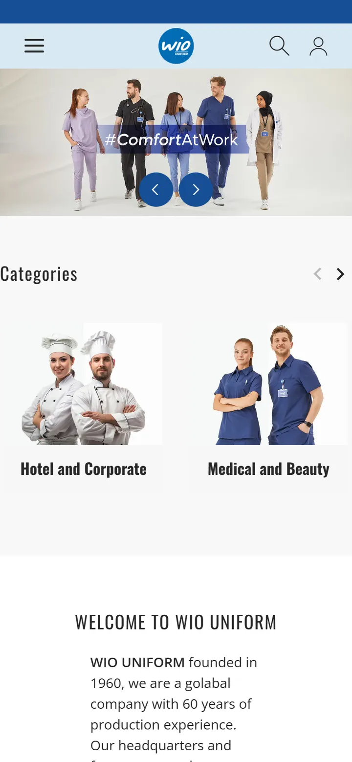 Mobile homepage: slider and category carousel