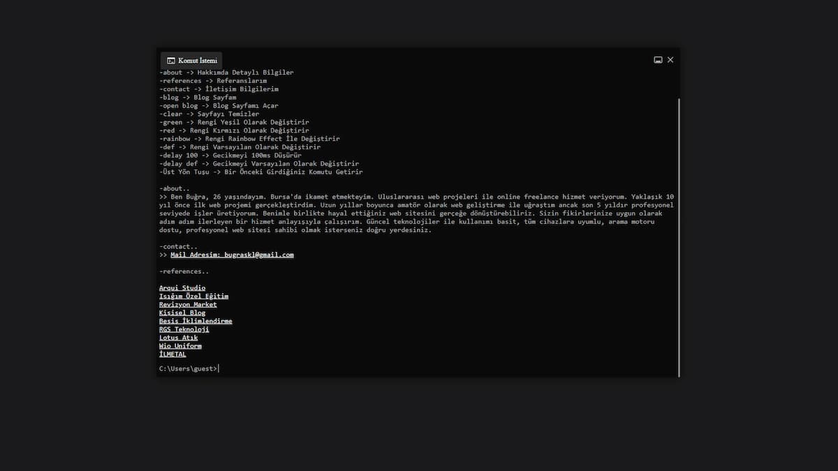 Konsol Portfolyo Tasarımım Yayında