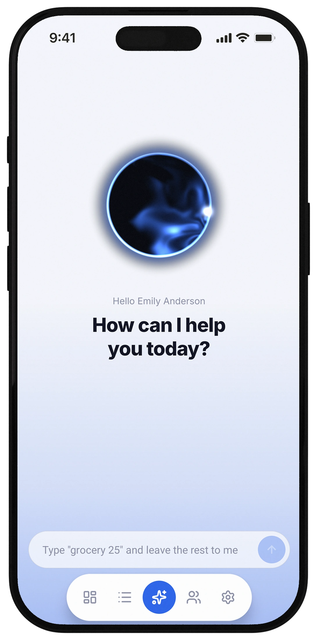 Hano AI assistant: logging an expense in plain language